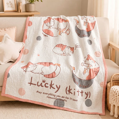 Lucky Kitty Lyocell Steppdecke für Babys - image 1