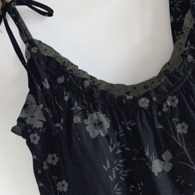 Vintage-Pyjama-Set mit Blumenmuster: Top und Hose - image 1