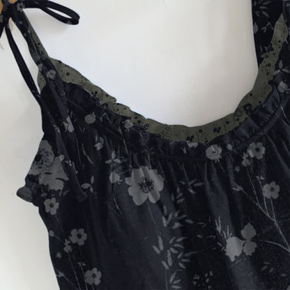 Vintage-Pyjama-Set mit Blumenmuster: Top und Hose - image 1