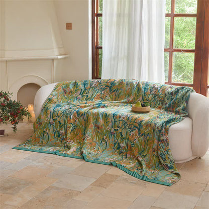 Vintage Iris Field Baumwoll-Jacquard-Decke/Steppdecke - image 4