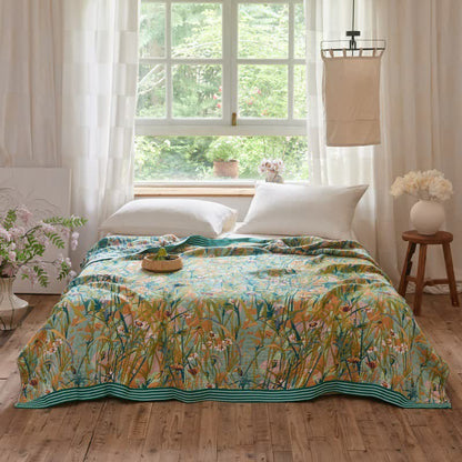 Vintage Iris Field Baumwoll-Jacquard-Decke/Steppdecke - König - image 1
