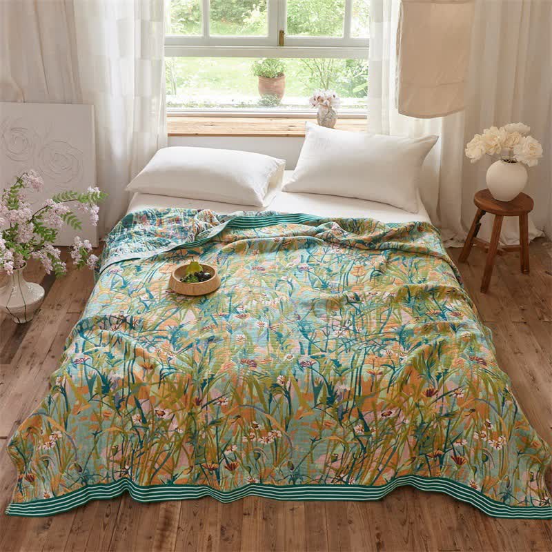 Vintage Iris Field Baumwoll-Jacquard-Decke/Steppdecke - image 2