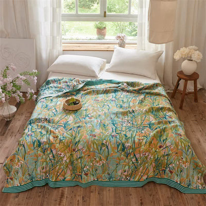 Vintage Iris Field Baumwoll-Jacquard-Decke/Steppdecke - image 2