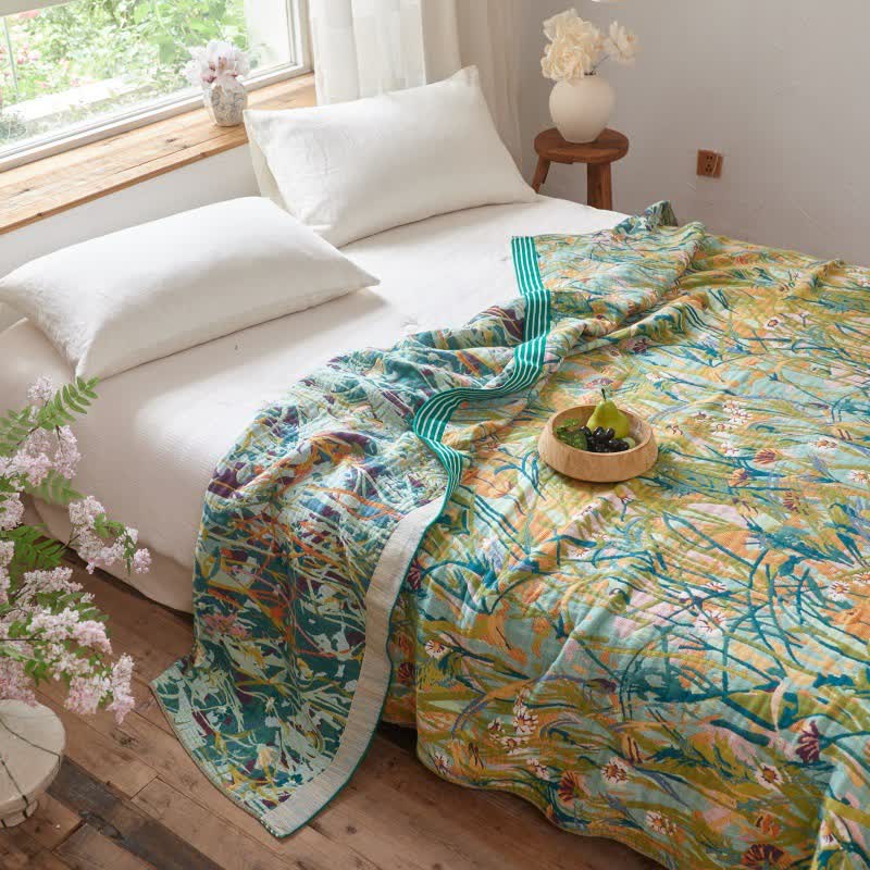 Vintage Iris Field Baumwoll-Jacquard-Decke/Steppdecke - image 3