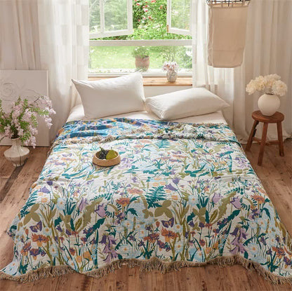 Wendbare Musselin-Decke mit botanischem Quastenmuster - König - image 2
