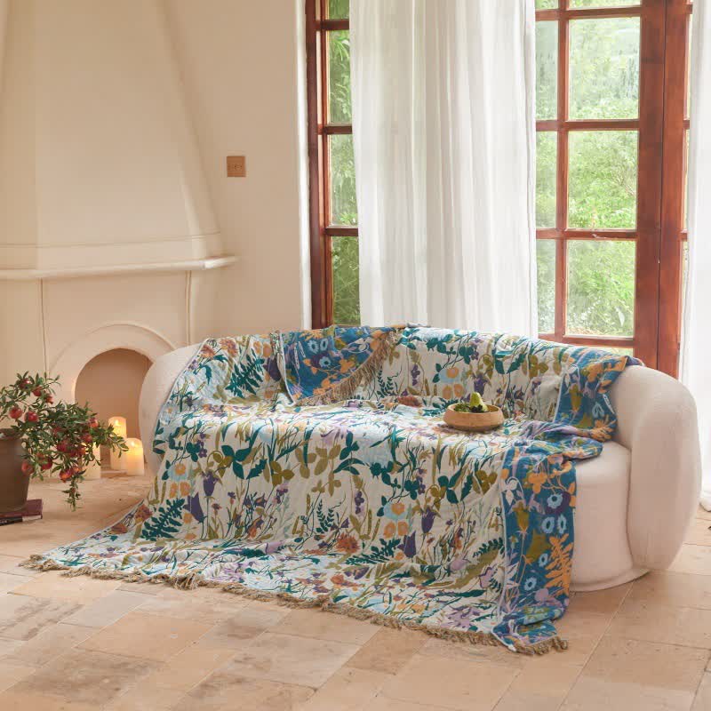 Wendbare Musselin-Decke mit botanischem Quastenmuster - image 4