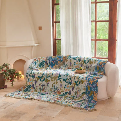 Wendbare Musselin-Decke mit botanischem Quastenmuster - image 4