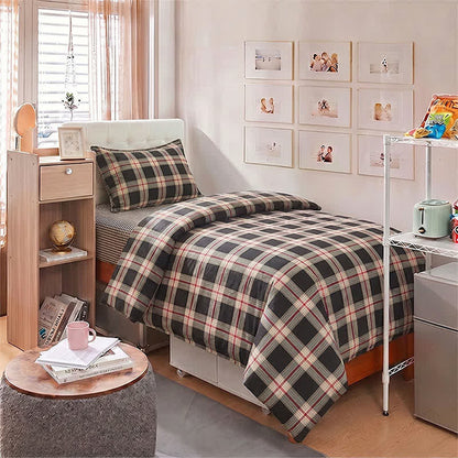 Heritage Plaid Twin XL Schlafsaal-Bettwäsche-Set - Twin XL - Schwarz - 3-teiliges Bettwäscheset - image 4