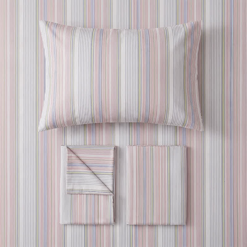 Bettwäsche-Set mit Pastellstreifen, Einzelbett XL, für Studentenwohnheime - image 13
