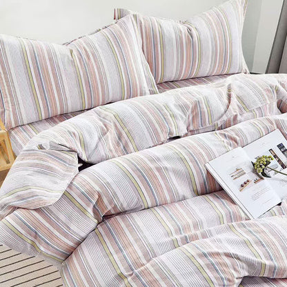 Bettwäsche-Set mit Pastellstreifen, Einzelbett XL, für Studentenwohnheime - image 12