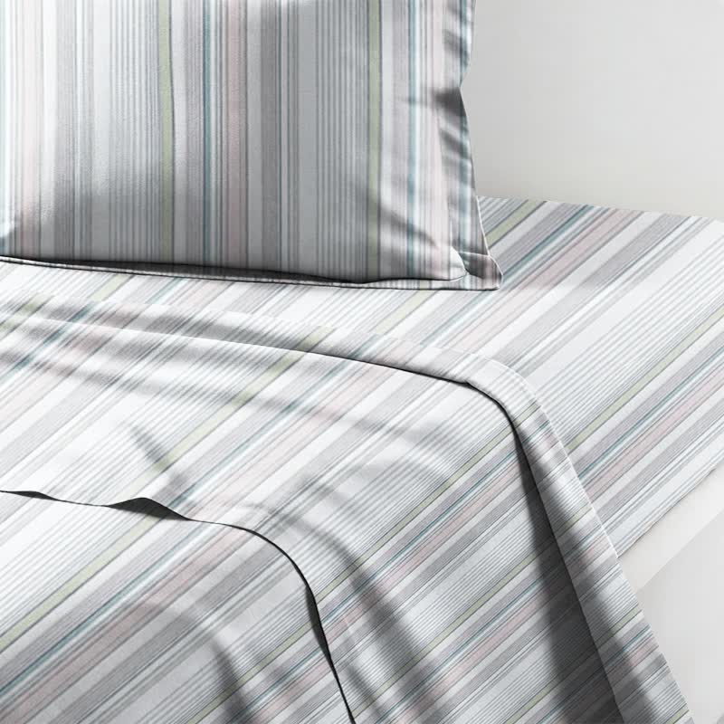 Bettwäsche-Set mit Pastellstreifen, Einzelbett XL, für Studentenwohnheime - image 9