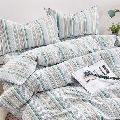Bettwäsche-Set mit Pastellstreifen, Einzelbett XL, für Studentenwohnheime - image 17