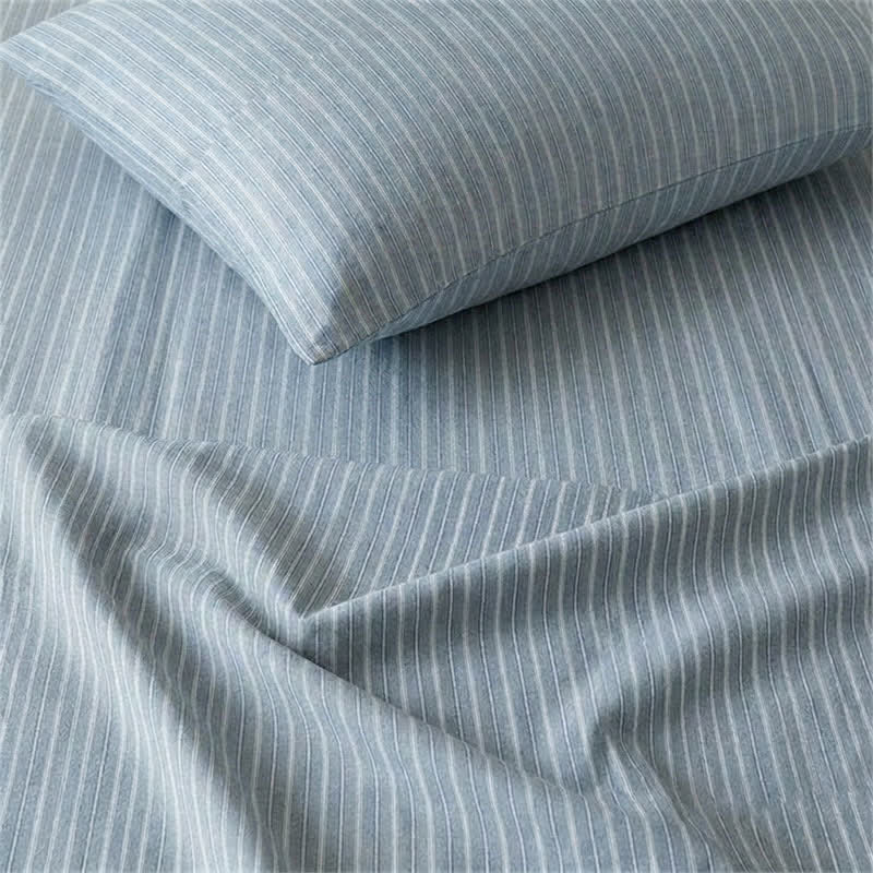 Bettwäsche-Set aus Baumwolle mit nordischen Streifen, Einzelbett XL - image 4