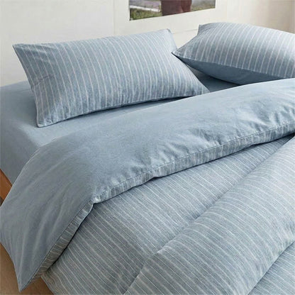 Bettwäsche-Set aus Baumwolle mit nordischen Streifen, Einzelbett XL - image 2