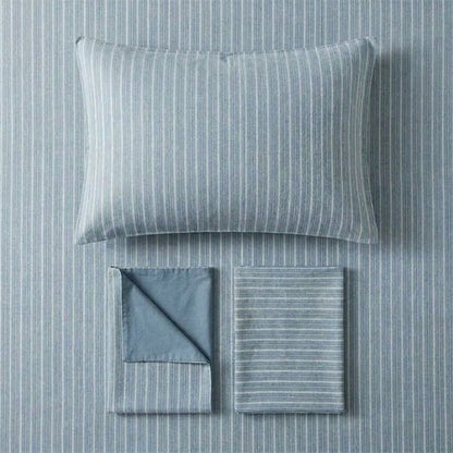 Bettwäsche-Set aus Baumwolle mit nordischen Streifen, Einzelbett XL - image 3