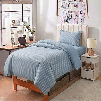 Bettwäsche-Set aus Baumwolle mit nordischen Streifen, Einzelbett XL - image 1