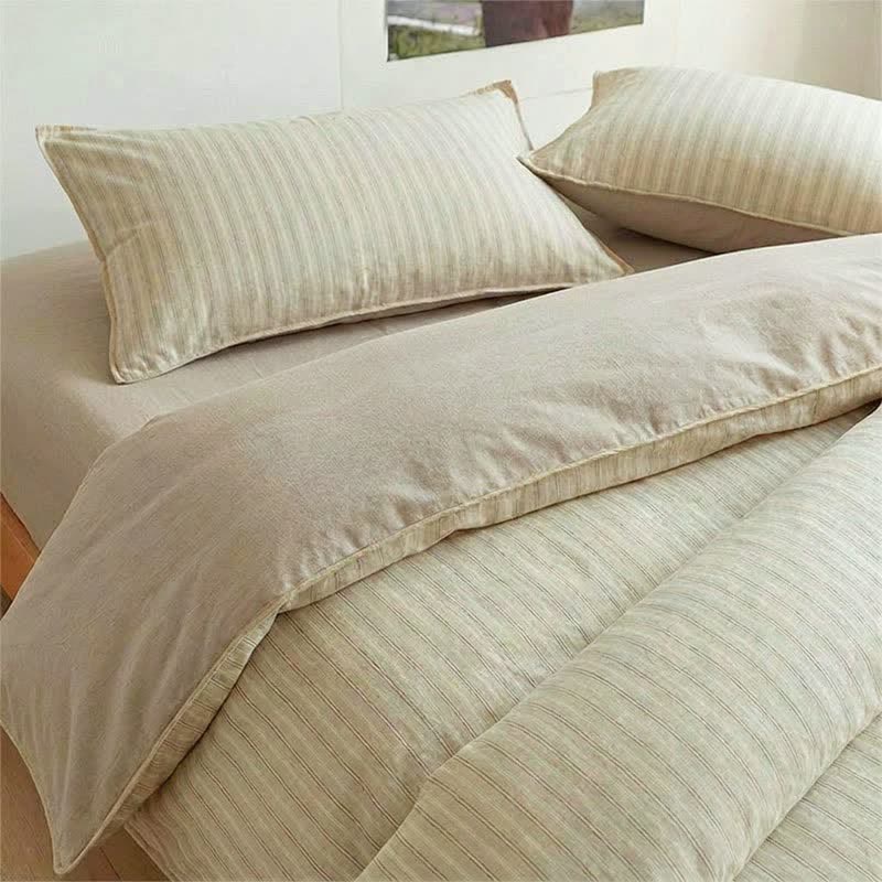 Bettwäsche-Set aus Baumwolle mit nordischen Streifen, Einzelbett XL - image 8
