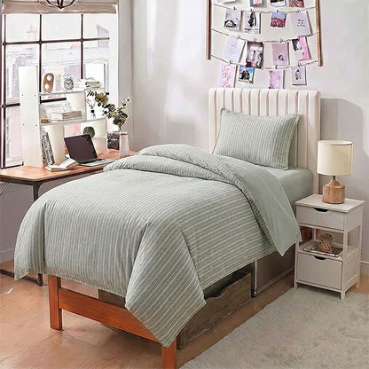 Bettwäsche-Set aus Baumwolle mit nordischen Streifen, Einzelbett XL - image 13