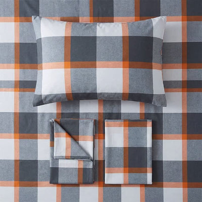 Modernes graues kariertes Bettwäsche-Set (Einzelbett XL) - image 4