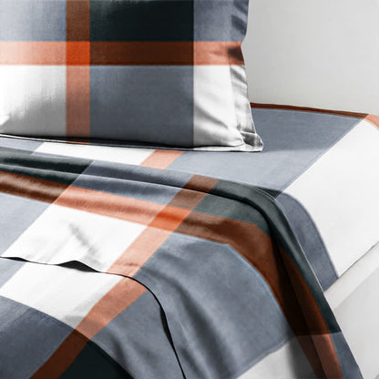 Modernes graues kariertes Bettwäsche-Set (Einzelbett XL) - image 5