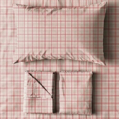 Bettwäsche-Set in zartem Rosa-Karo, Einzelbett XL - image 2
