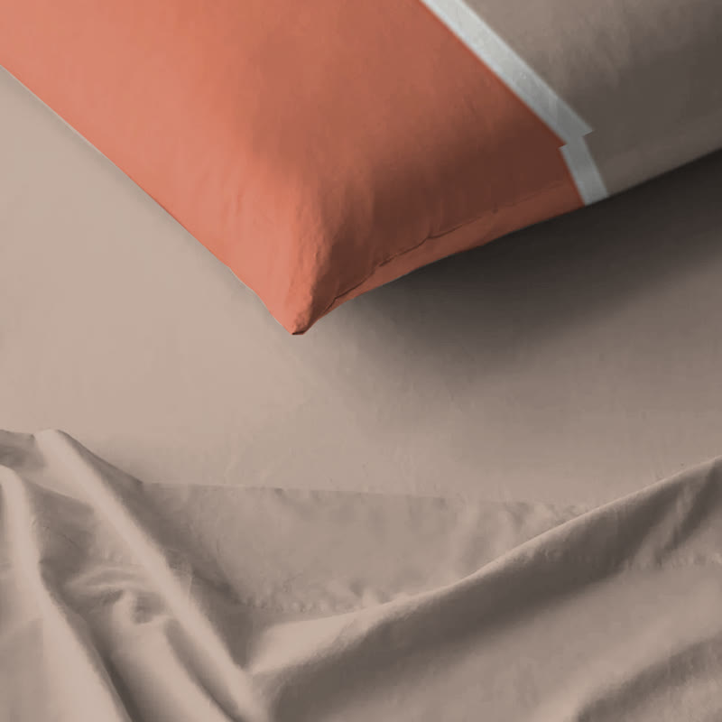Bettwäsche-Set in Erdtönen mit Streifenmuster, Einzelbett XL - image 4