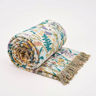 Wendbare Musselin-Decke mit botanischem Quastenmuster - image 0
