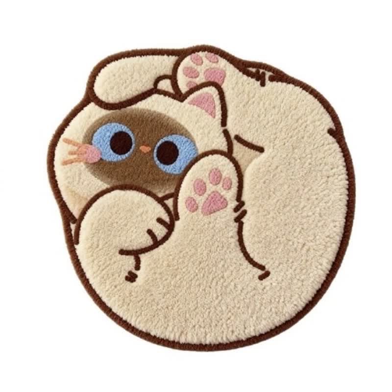 Sitzkissen mit Katzenmotiv aus Kunstkaschmir - Beige - 50cm x 50cm × 50cm x 50cm - image 1