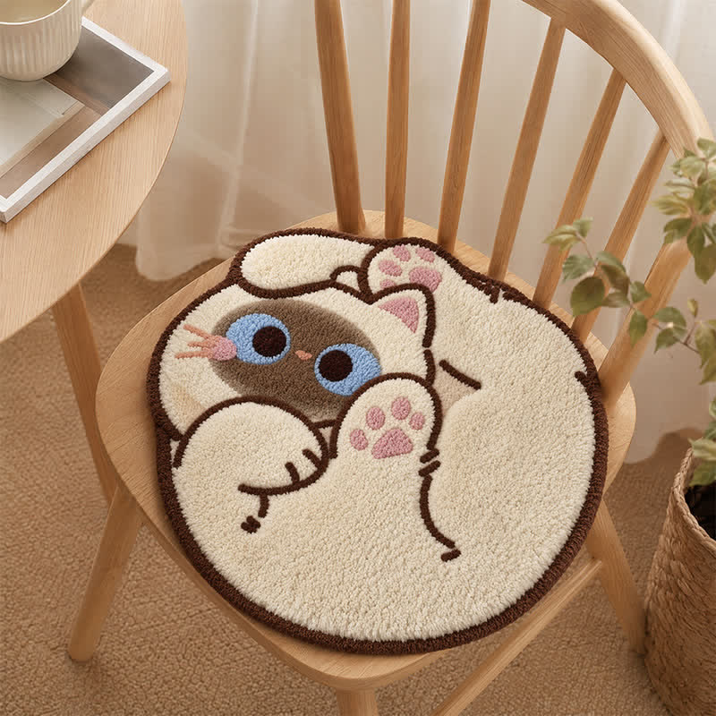 Sitzkissen mit Katzenmotiv aus Kunstkaschmir - image 3