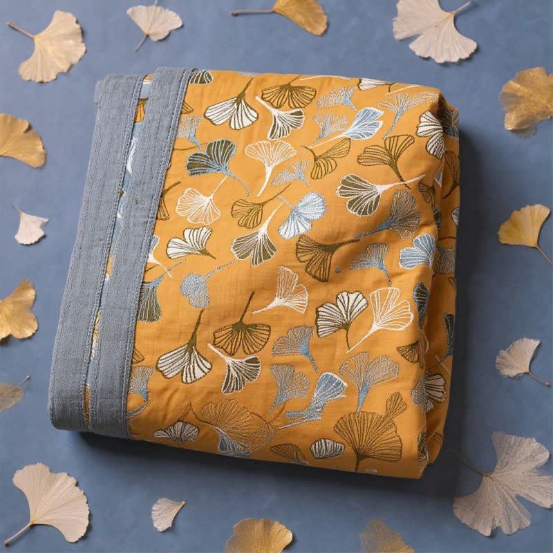 Wendbare Baumwolldecke „Golden Ginkgo“ - image 5