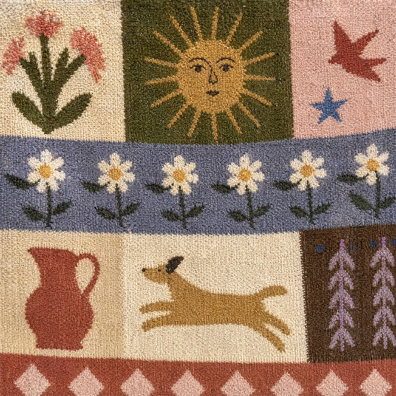 Patchwork-Decke mit Welpenmuster und Fransen - image 3