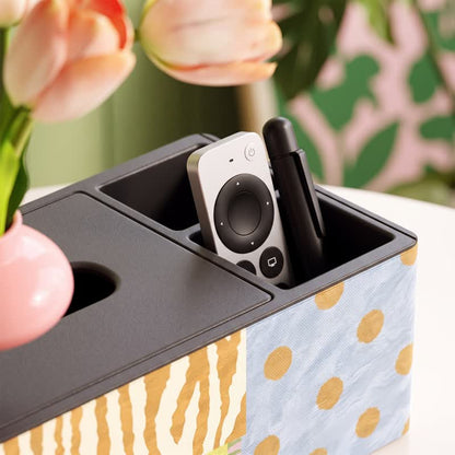 Verspielter Taschentuchbox-Organizer aus Holz mit Katzenmotiv und Patchwork-Design - image 5