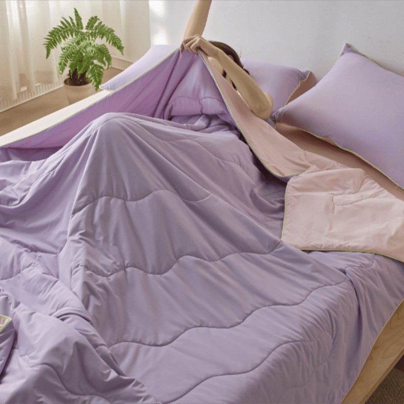 Doppelseitige, kühlende, leichte Sommerdecke - Lila - 79" × 91" - image 10