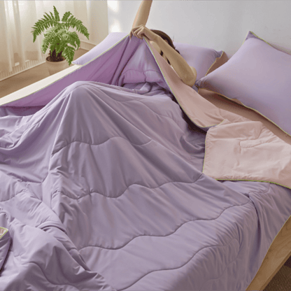 Doppelseitige, kühlende, leichte Sommerdecke - Lila - 79" × 91" - image 10