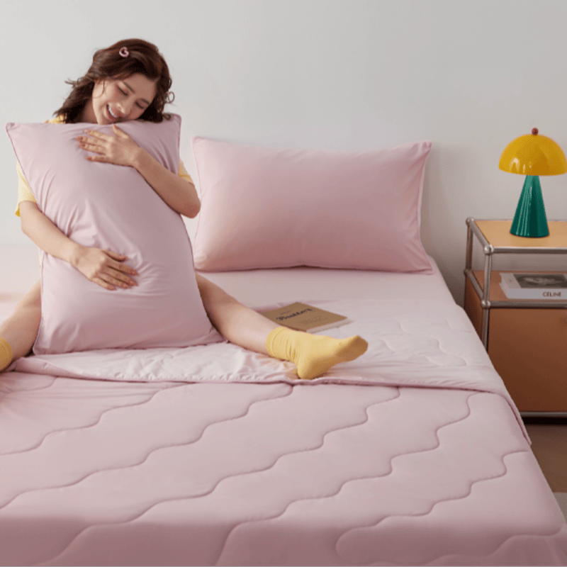 Doppelseitige, kühlende, leichte Sommerdecke - Rosa - 79" × 91" - image 12