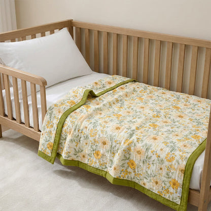 Meadow Bloom Yellow Cotton Gauze Blanket - image 4