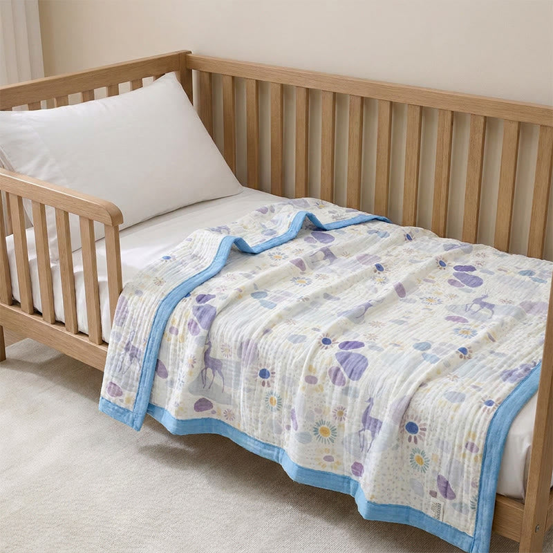 Pastel Bloom Cotton Gauze Blanket - image 3