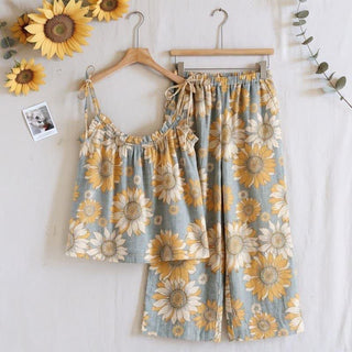 Loungewear-Set mit Sonnenblumenblüten-Trägern - Grau - XL - image 0