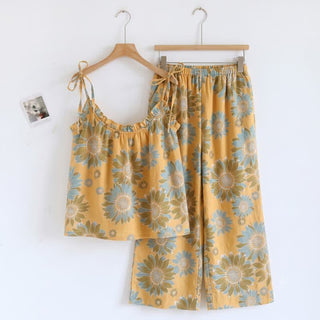 Loungewear-Set mit Sonnenblumenblüten-Trägern - Orange - XL - image 0