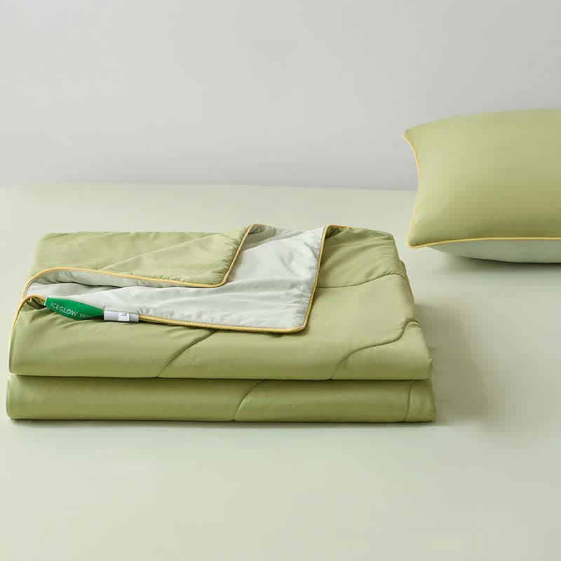 Doppelseitige, kühlende, leichte Sommerdecke - Grün - 79" × 91" - image 6