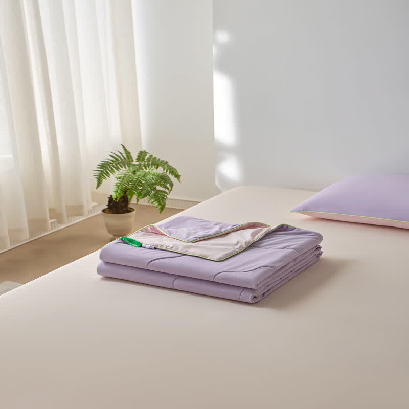 Doppelseitige, kühlende, leichte Sommerdecke - Lila - 79" × 91" - image 30