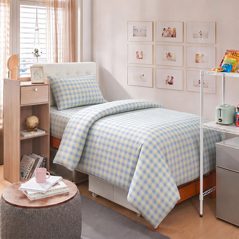 Pastellkariertes Bettwäscheset für Einzelbett XL - image 3