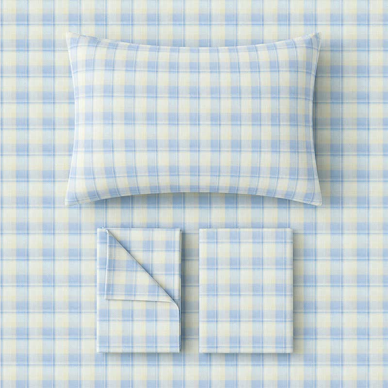 Pastellkariertes Bettwäscheset für Einzelbett XL - image 1