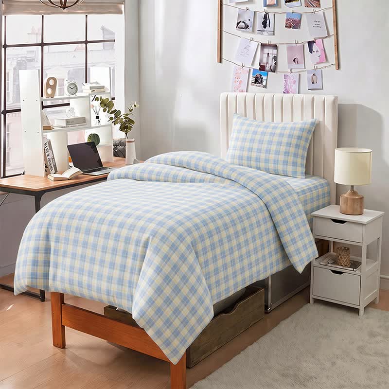 Pastellkariertes Bettwäscheset für Einzelbett XL - image 2