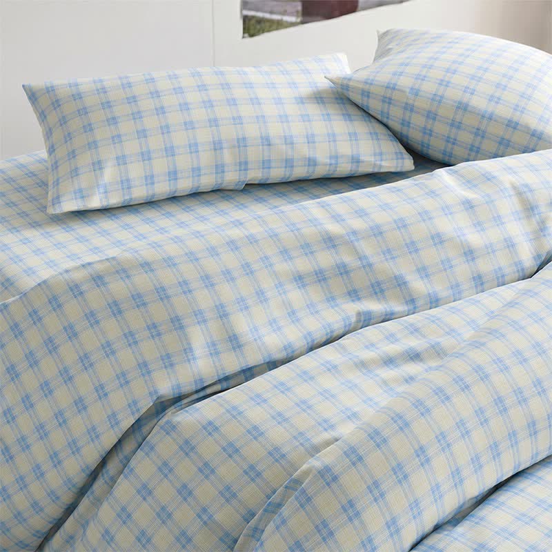 Pastellkariertes Bettwäscheset für Einzelbett XL - image 4