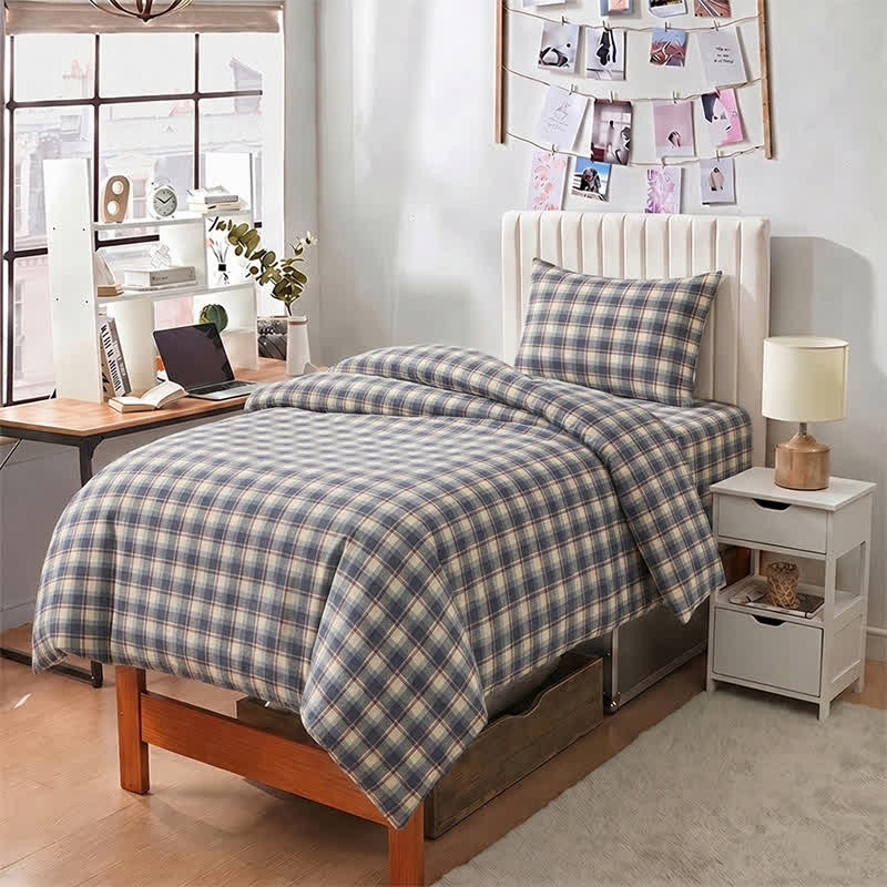 Pastellkariertes Bettwäscheset für Einzelbett XL - image 12