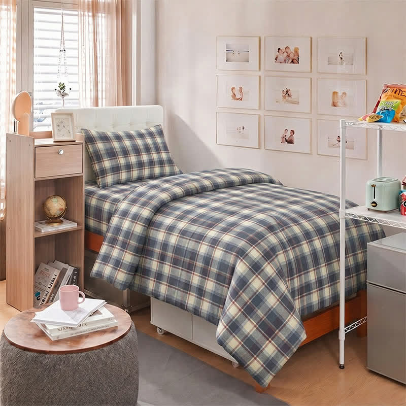 Pastellkariertes Bettwäscheset für Einzelbett XL - image 13