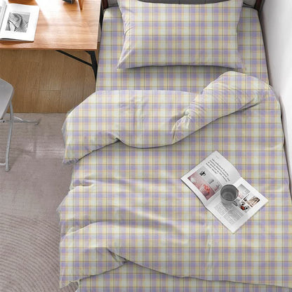 Pastellkariertes Bettwäscheset für Einzelbett XL - Twin XL - Lila kariert - 5-teiliges Komplettset - image 5