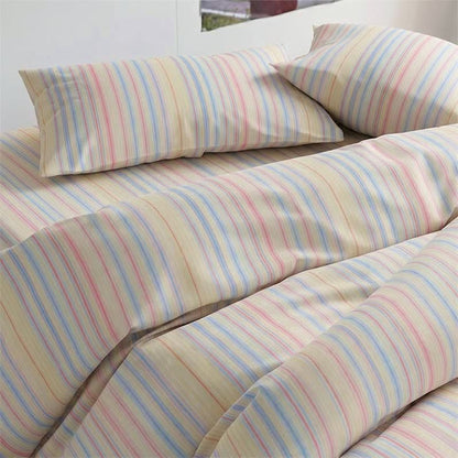 Minimalistisches Bettwäscheset im Pastell-Nadelstreifen-Stil für Studentenwohnheime - image 10