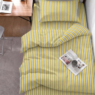 Modernes zweifarbiges Streifen-Bettwäscheset - Twin XL - Gelber Streifen - 5-teiliges Komplettset - image 0